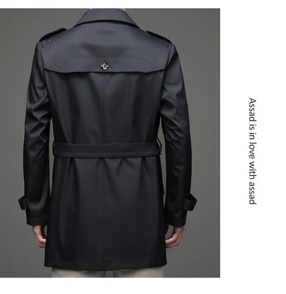 Gabardina de hombre, estilo casual o de negocios, ideal para otoño. Chaqueta larga estilo británico, versátil y con cuello de traje. Nueva prenda urbana.