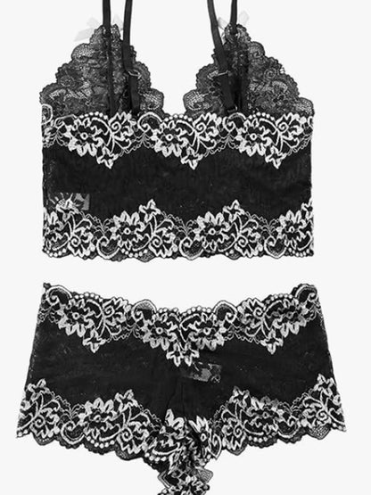 Conjunto de lencería sexy con sujetador, ropa interior sexy para mujer, bragas exóticas, lencería transparente de encaje con entrepierna abierta, disfraces eróticos porno.