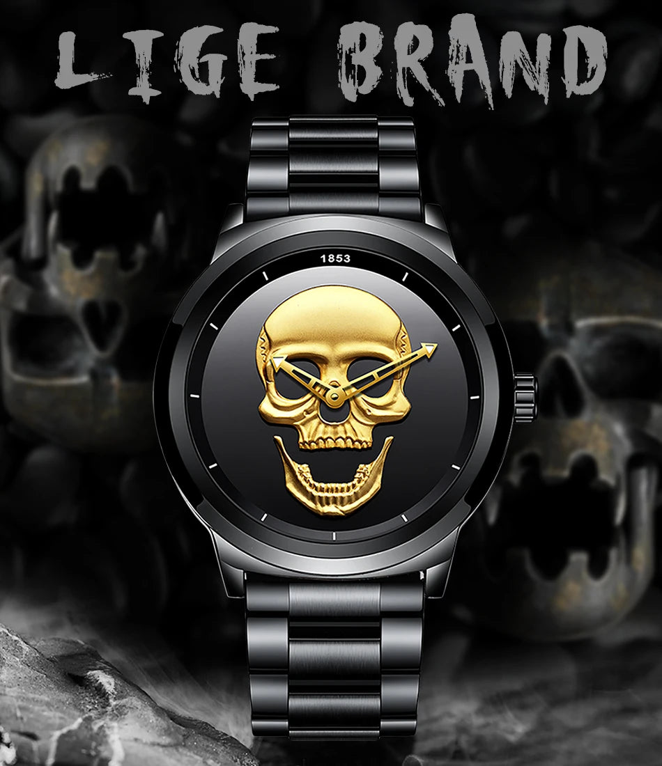 Relojes deportivos LIGE para hombre, marca superior, reloj de cuarzo de lujo para hombre, reloj de pulsera de acero inoxidable resistente al agua para hombre, reloj Masculino