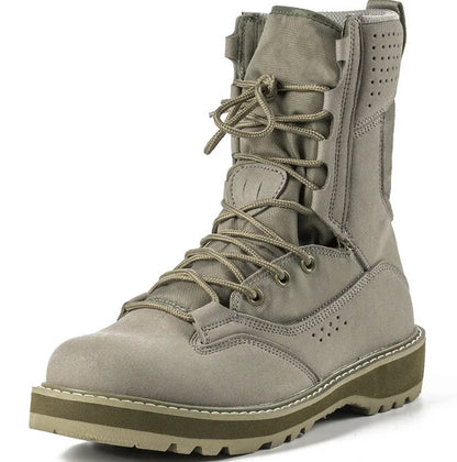 Botas altas de trabajo para hombre, color arena, negro, verde militar, para senderismo, entrenamiento y actividades al aire libre. Tallas 38 a 46.