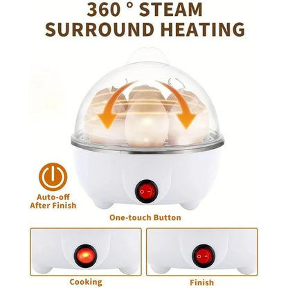 Cocedor de huevos eléctrico, minicocedor multifuncional rápido para huevos escalfados, revueltos y tortillas. Apagado automático.