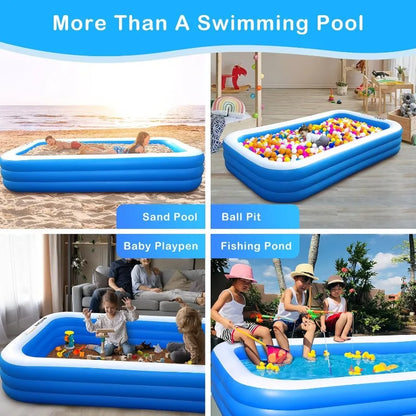 Piscina inflable para niños, una gran piscina inflable adecuada para niños al aire libre en el patio trasero familiar.