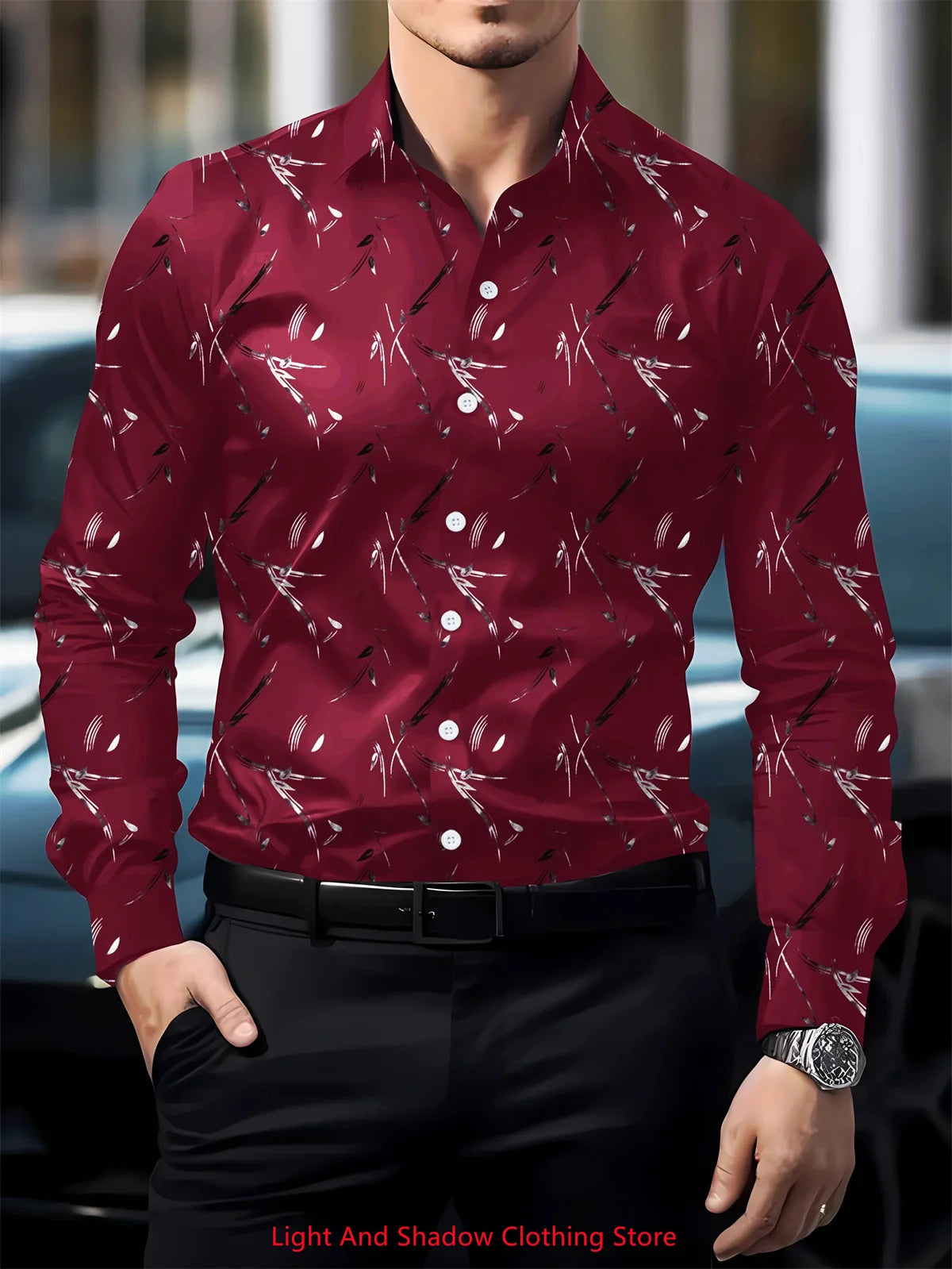 Camisa de manga larga con solapa y botones para hombre, de alta calidad, cómoda y suave, ideal tanto para ocasiones formales como informales.
