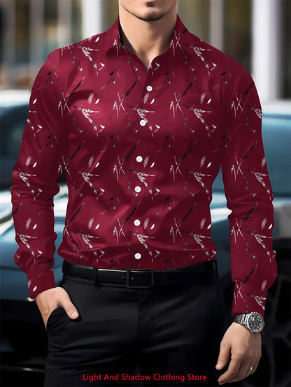 Camisa de manga larga con solapa y botones para hombre, de alta calidad, cómoda y suave, ideal tanto para ocasiones formales como informales.