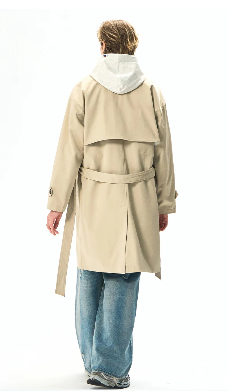 Chaquetas de hombre, abrigos de primavera para hombre, gabardinas, abrigos tipo streetwear, cortavientos, abrigos largos holgados de estilo business casual.