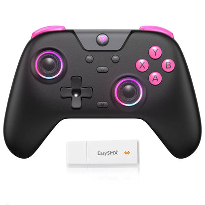 Mando inalámbrico EasySMX X05 con Bluetooth, adaptador y cable para PC, teléfono, Switch y Steam Gamer, efecto Hall.