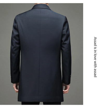 Gabardina coreana Maxbarley para hombre, otoño 2025, estilo casual de negocios, cortavientos, abrigo largo de estilo urbano.