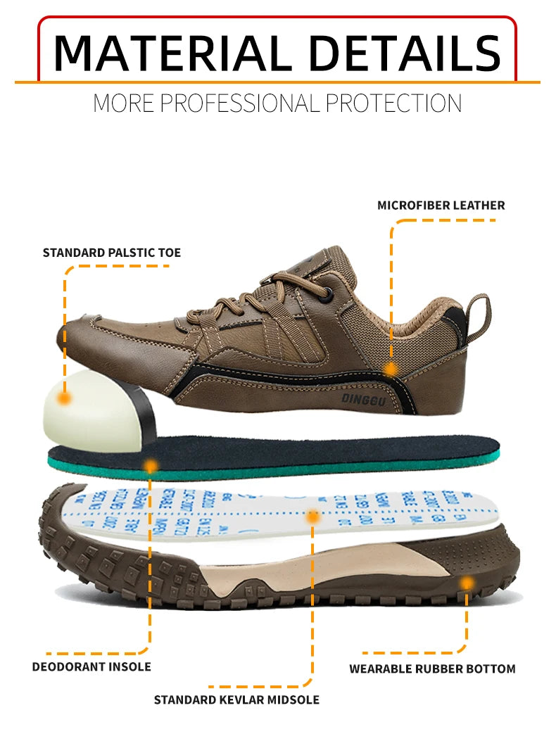 Zapatos de seguridad para hombre, zapatillas de trabajo, botas de seguridad indestructibles, zapatos ajustables con puntera de acero, zapatos deportivos de seguridad, dropshipping