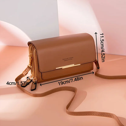 Nueva billetera para mujer, bolso de hombro multifuncional de estilo coreano, bolso de mano de longitud media y monedero con cremallera.