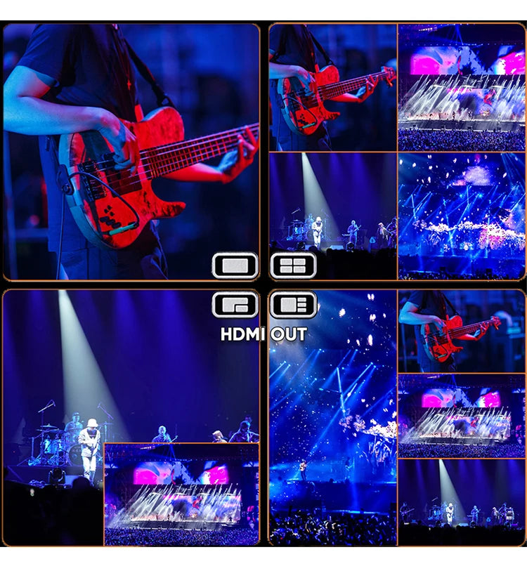 Mezclador de vídeo para transmisión en directo multicámara 1080p60 con 4 HDMI