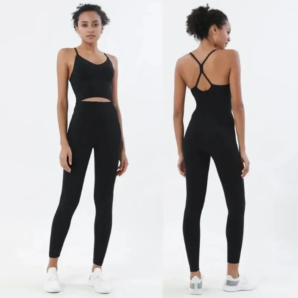 Ropa deportiva para mujer, conjunto de sujetador y leggings deportivos para gimnasio, 2 piezas, ropa deportiva femenina con sensación de desnudez, chándal para mujer