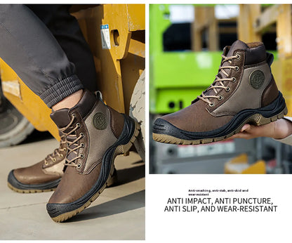 Los zapatos de seguridad para hombre son zapatos de trabajo resistentes a impactos, perforaciones, antiestáticos, antideslizantes, resistentes al desgaste y a las salpicaduras.