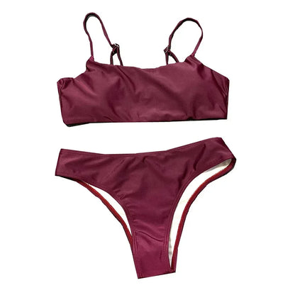 Sexy White Push Up Bikini Set Women Swimsuit Solid Micro Biquini Brazilian Plus Size Swimwear Female Low Waist Bathing Suit XL