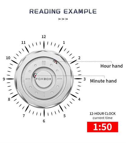 FOXBOX Reloj de negocios de lujo para hombre, resistente al agua hasta 30 m, diseño personalizado, correa de acero inoxidable, reloj de cuarzo para hombre, regalo de moda