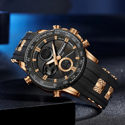 Nuevo reloj cronógrafo deportivo informal para hombre, con correa de silicona, de cuarzo, con esfera grande y punteros luminosos, resistente al agua