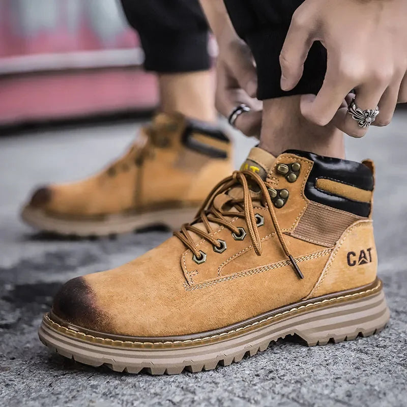 Botas de nieve para hombre, ideales para el invierno. Botas clásicas de caña alta para senderismo, con suela gruesa antideslizante y gran practicidad.