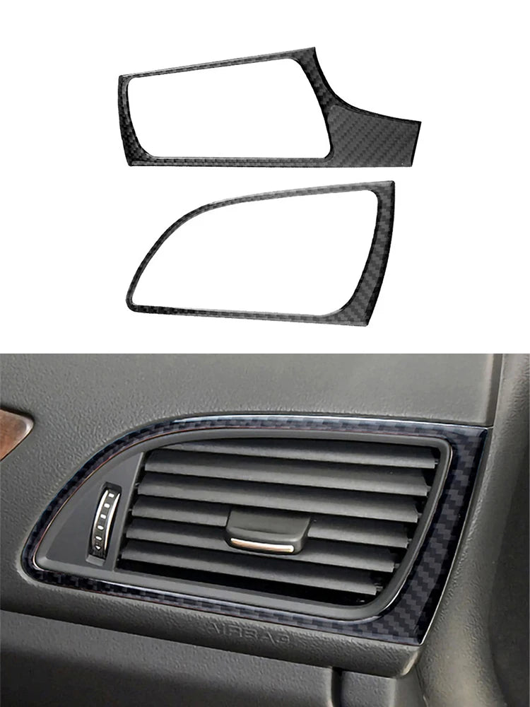 Accesorios decorativos para el interior del coche Audi A6 A7 2012 2013 2014 2015 2016 2017 2018, pegatinas negras de fibra de carbono, embellecedor de cubierta.