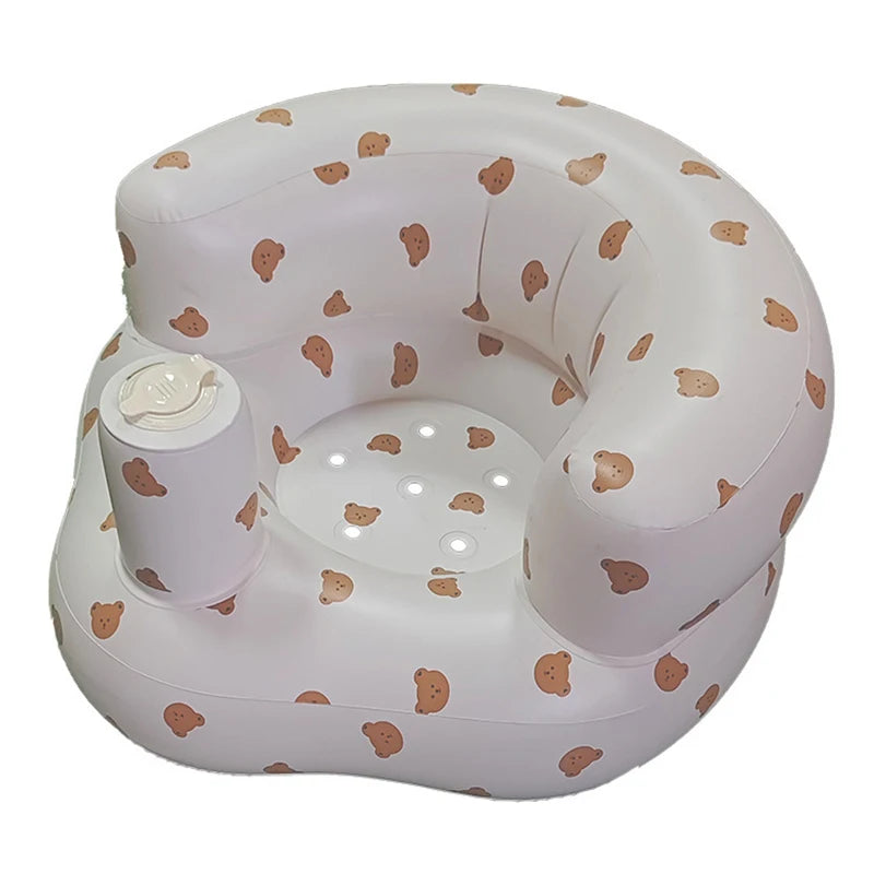 Asiento inflable para bebé con bomba de aire incorporada, silla de apoyo para la espalda para bebés de 0 a 3 años, silla de ducha portátil, asiento de suelo