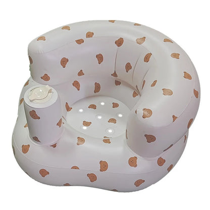 Asiento inflable para bebé con bomba de aire incorporada, silla de apoyo para la espalda para bebés de 0 a 3 años, silla de ducha portátil, asiento de suelo
