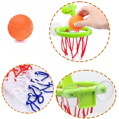 Juguete de baño para bebé, juego de agua para niños, bañera con ventosa, aro de baloncesto con 3 pelotas, juguetes de baño para niños.