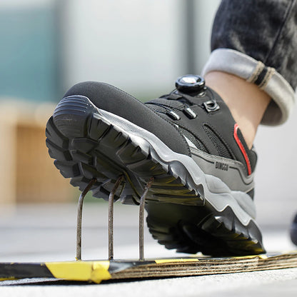 Zapatos de seguridad tipo zapatillas ligeras y transpirables con puntera de acero, diseño antiperforación, amortiguación de impactos y protección antiaplastamiento, calzado de trabajo para hombre.