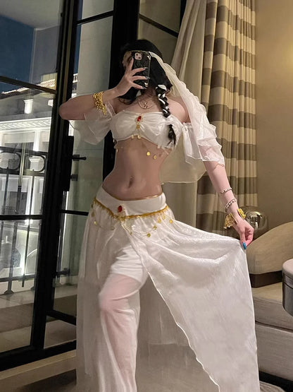 Role Playing Sexy Western Region Dancer Peacock Princess Greek Goddess Costume Hot Egyptian Indian Dancer Exotic Costume Stage