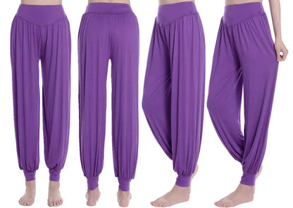 Pantalones de yoga para mujer, pantalones deportivos de talla grande para mujer, leggings de yoga, pantalones bombachos coloridos, pantalones de baile, yoga y taichí, pantalones de modal para mujer.