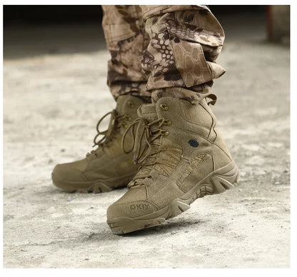 2024 Fashion Men's Desert Combat Boots Outdoor Leather Hiking Shoes Men Hunting Work Safty Boots Men's Short Boots ankle boots