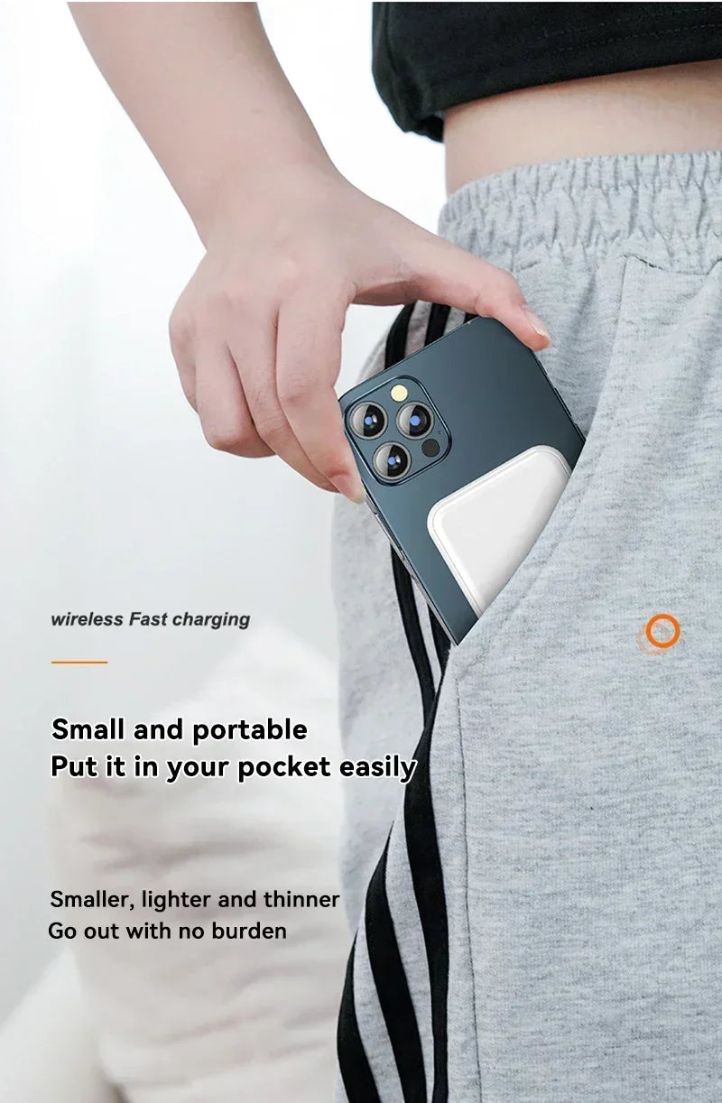 Cargador de batería externo portátil Xiaomi de 500.000 mAh con carga rápida inalámbrica y magnética para iPhone, Huawei y Samsung.