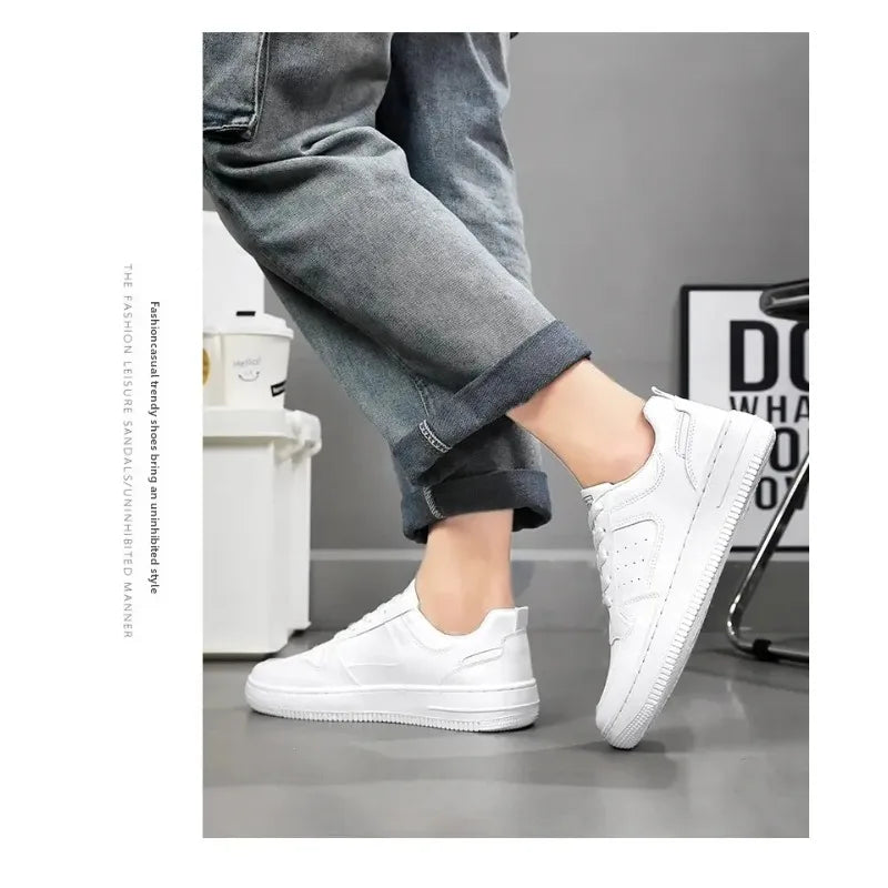 Zapatos de hombre Explosion, suela gruesa de cuero, pequeños zapatos blancos, zapatos de moda para hombre con zapatos de tabla de moda, zapatos casuales de calle