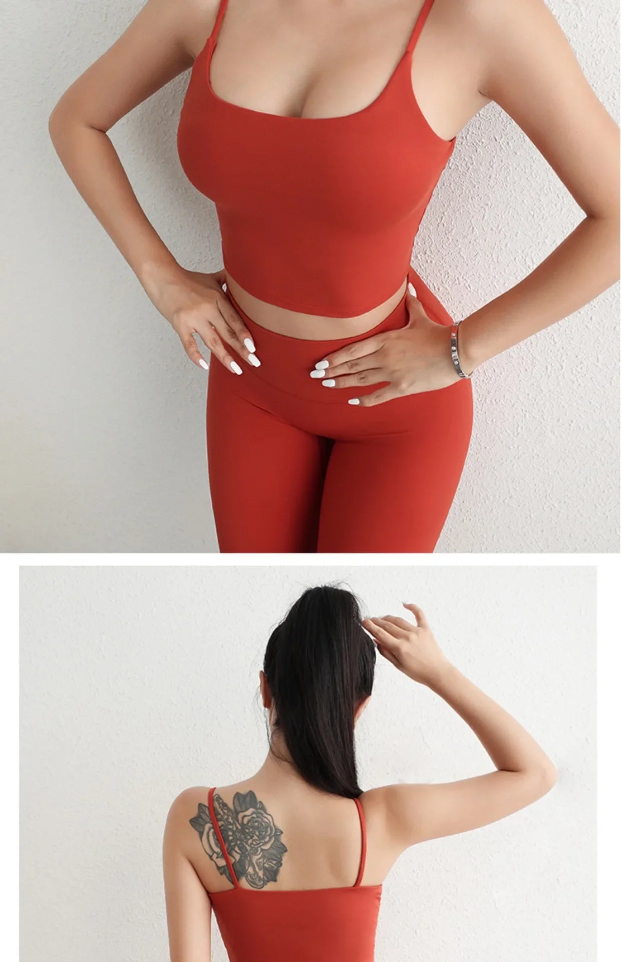 Women Yoga Suit Adjustable Sling Strap Sports Bra U Cut Scrunch Butt Workout Leggings Butt Lifting Excluding pants