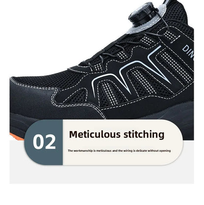 Calzado de seguridad laboral para hombre, resistente a impactos y perforaciones, con puntera de acero, tejido ligero y protección Flykned.