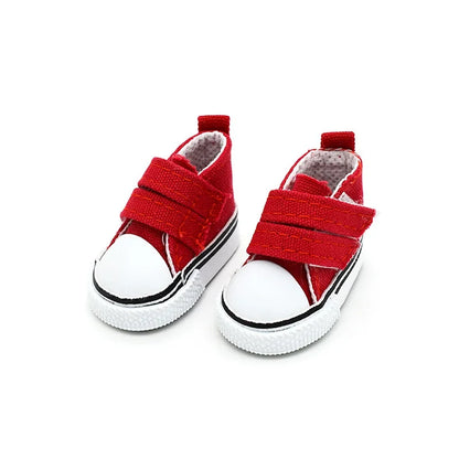 Accesorios BJD 5cm 1/6 Zapatos de muñeca Zapatos hechos a mano para muñecas Mini cordones de lona Accesorios de muñeca Juguetes casuales Regalo para niños