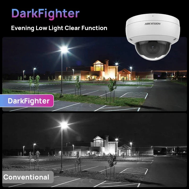 Cámara IP Hikvision ColorVu Smart Hybrid Light de 8 MP DS-2CD1183G2-LIU DS-2CD1183G2-LIUF MD 2.0 con detección humana, micrófono, ranura para tarjeta SD, IP67 y PoE.