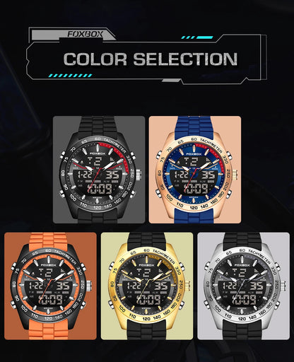 Reloj digital de lujo para hombre FOXBOX, marca superior, modelo 2026 New Business Watch, estilo militar, resistente al agua, a la moda, con movimiento de cuarzo.