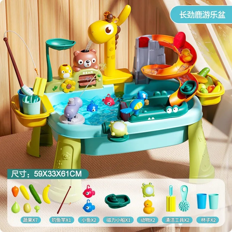 Juguetes de cocina para niños, eléctricos, divertidos, juego de agua, lavabo, pesca, lavavajillas, juego de rol para el hogar, juguete de educación temprana para bebés