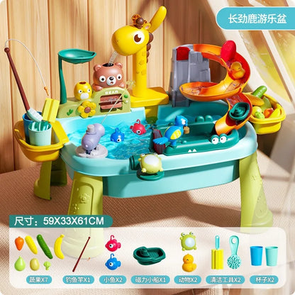 Juguetes de cocina para niños, eléctricos, divertidos, juego de agua, lavabo, pesca, lavavajillas, juego de rol para el hogar, juguete de educación temprana para bebés