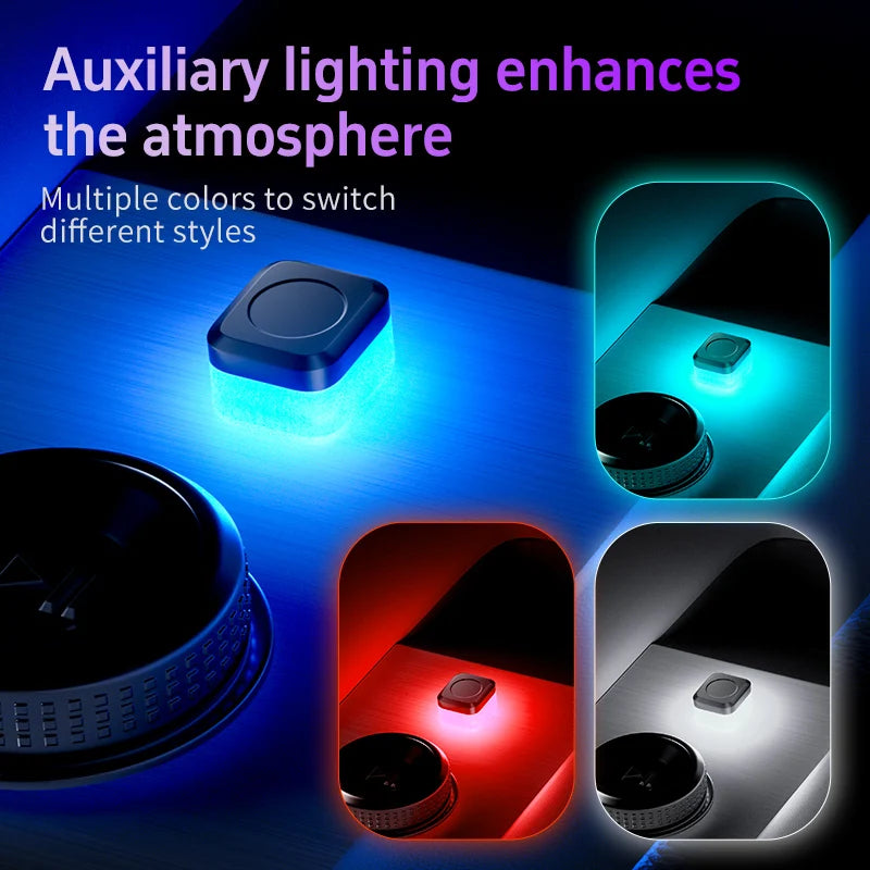 Nueva luz ambiental USB para interior de coche, luces de señal LED, lámpara de lectura automática, luces nocturnas decorativas, accesorios interiores