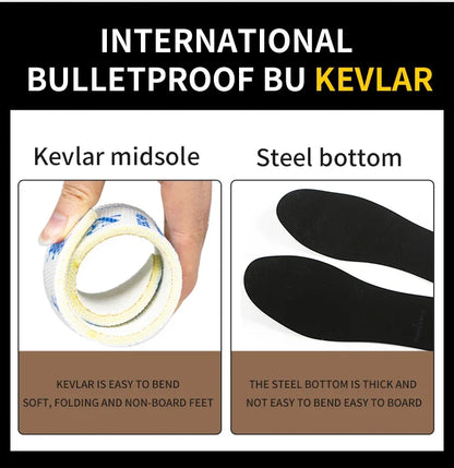 Botas de seguridad de trabajo para hombre, con puntera de acero de tamaño completo, a la moda, antirotura, zapatillas de trabajo, zapatos de seguridad indestructibles para hombre.