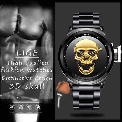 Relojes deportivos LIGE para hombre, marca superior, reloj de cuarzo de lujo para hombre, reloj de pulsera de acero inoxidable resistente al agua para hombre, reloj Masculino