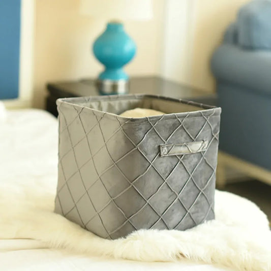 Cesta de terciopelo para guardar ropa, juguetes, organizar, contenedor, moderna, sencilla, de lujo, artística, para decoración de habitaciones.