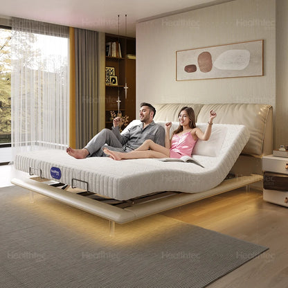 Cama inteligente para dormitorio, sofá de masaje de lujo, diseño moderno, cama de masaje de madera, dormitorio sencillo, sala de estar matrimonial, muebles