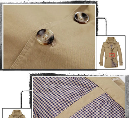 Chaqueta de algodón de hombre, entallada, con cuello de muesca y un solo botón, estilo gabardina, ideal para la oficina o para un look casual de negocios.