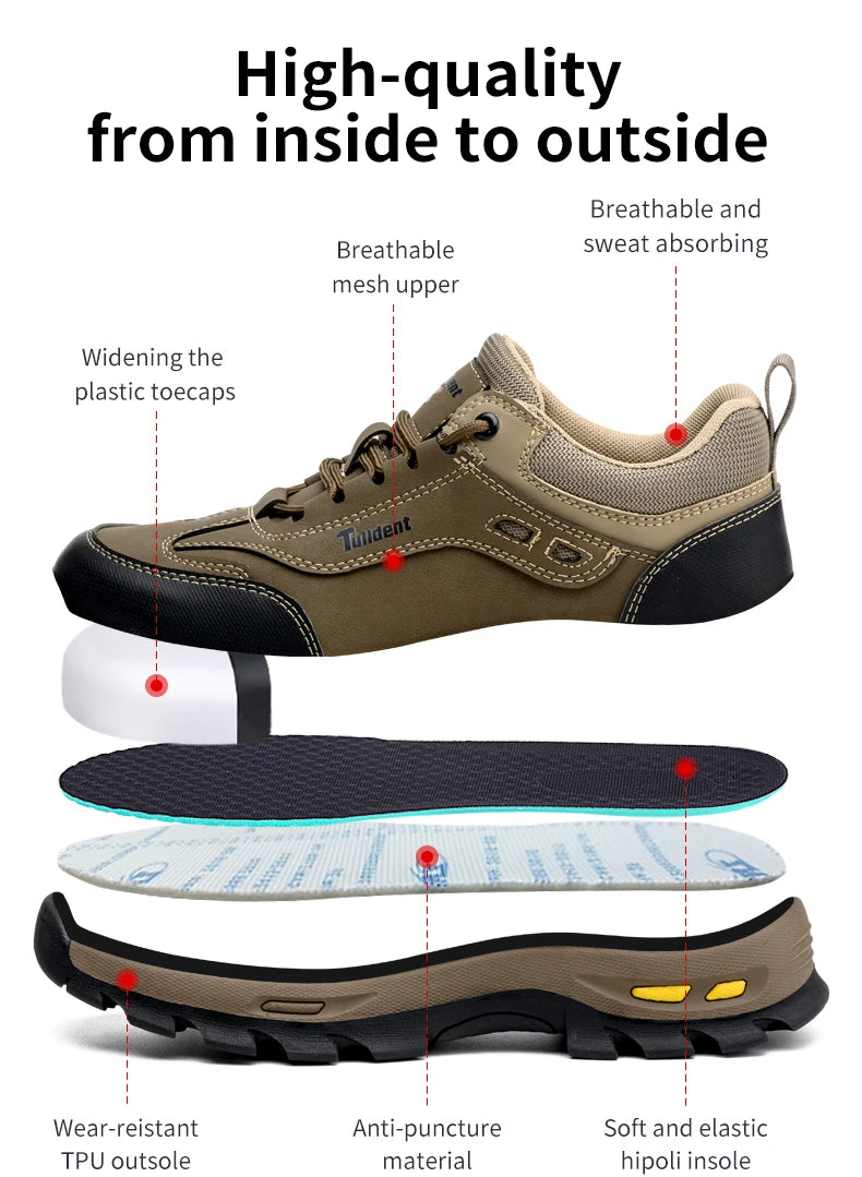 Zapatos de seguridad nuevos para hombre, zapatos de trabajo resistentes a perforaciones, zapatos de protección para hombre, botas de trabajo resistentes al desgaste, botas tácticas