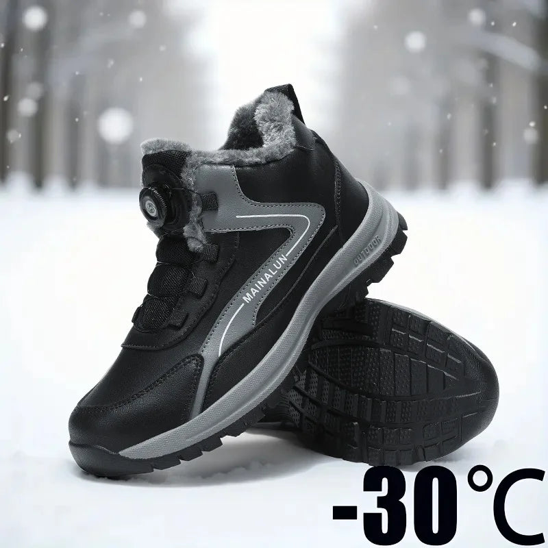 Botas de nieve para hombre, botas de senderismo cálidas y cómodas para invierno, zapatillas deportivas para hombre para exteriores, calzado deportivo impermeable, calzado de senderismo resistente al desgaste