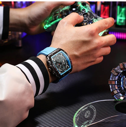 Relojes CURREN de primera marca para hombre, reloj de pulsera de cuarzo cuadrado de lujo, reloj cronógrafo luminoso resistente al agua para hombre, reloj con fecha