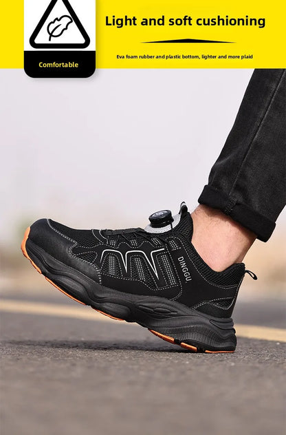 Calzado de seguridad laboral para hombre, resistente a impactos y perforaciones, con puntera de acero, tejido ligero y protección Flykned.