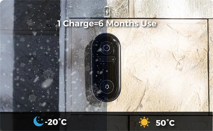 IMILAB Smart Home Video Doorbell Camera WiFi 2.5K Security Protection Human Detection Local Storag Instant Alert 5200mAh