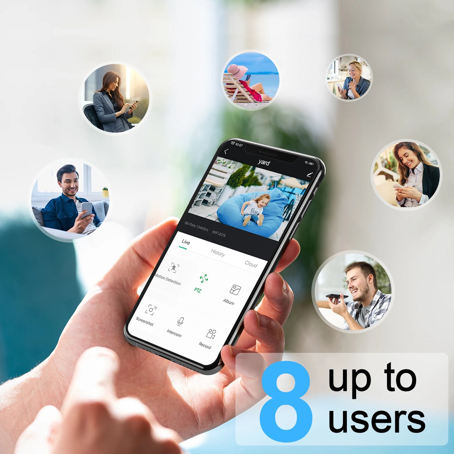 Cámara de seguridad inalámbrica solar ANRAN de 3 MP para exteriores con WiFi, audio bidireccional, resistente al agua IP66, visualización remota, flash y foco.