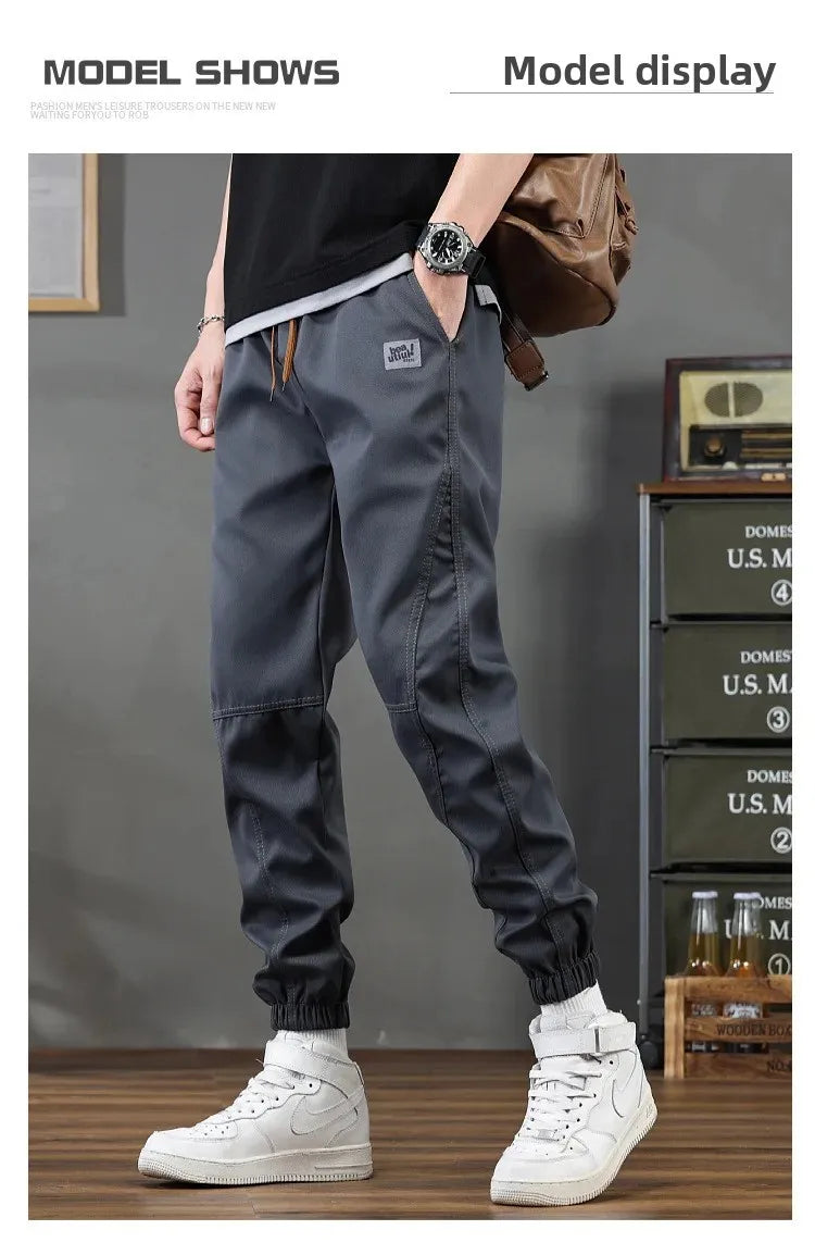 Pantalones casuales de hombre de corte holgado y a la moda, ideales para otoño e invierno. Estilo deportivo clásico y sencillo. Cómodos pantalones holgados para el trabajo.